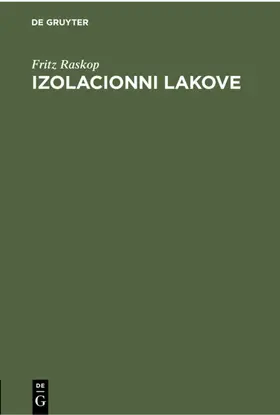 Raskop |  Izolacionni lakove | Buch |  Sack Fachmedien