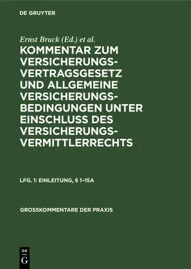 Möller / Bruck |  Einleitung, § 1-15a | Buch |  Sack Fachmedien