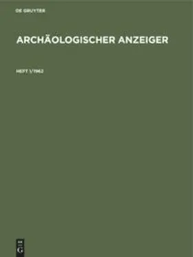 Archäologischer Anzeiger. Heft 1/1962 | Buch |  Sack Fachmedien