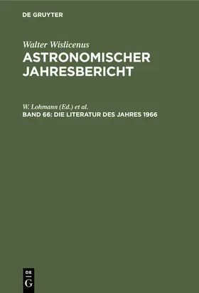 Lohmann / Güntzel-Lingner / Henn |  Die Literatur des Jahres 1966 | Buch |  Sack Fachmedien