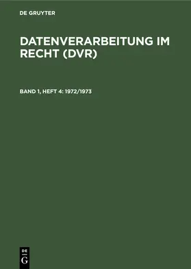 Degruyter |  1972/1973 | Buch |  Sack Fachmedien