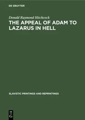 Hitchcock |  The Appeal of Adam to Lazarus in Hell | Buch |  Sack Fachmedien