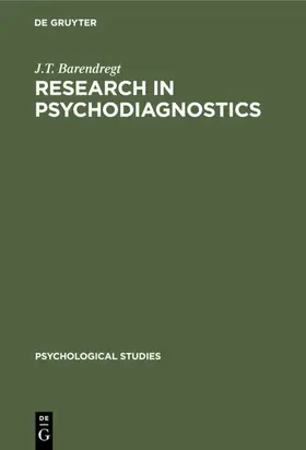 Barendregt |  Research in Psychodiagnostics | eBook | Sack Fachmedien