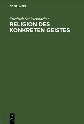 Tillich |  Religion des Konkreten Geistes | eBook | Sack Fachmedien
