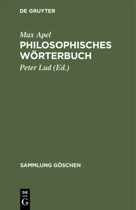 Apel / Lud |  Philosophisches Wörterbuch | eBook | Sack Fachmedien