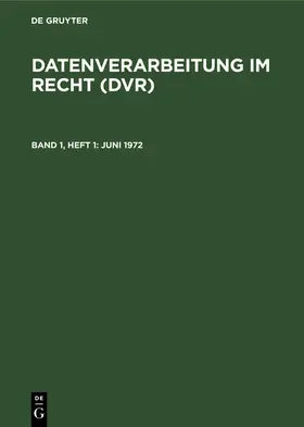 Däschler / Bühnemann |  Juni 1972 | eBook | Sack Fachmedien