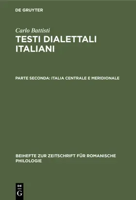 Battisti | Italia centrale e meridionale | Buch | 978-3-11-232471-4 | sack.de