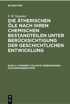 Semmler |  Hydriert-cyklische Verbindungen - Kohlenwasserstoffe | Buch |  Sack Fachmedien