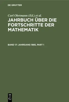 Lampe / Ohrtmann / Henoch |  Jahrgang 1885 | Buch |  Sack Fachmedien