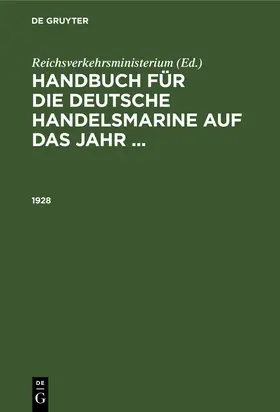 Reichsverkehrsministerium |  1928 | Buch |  Sack Fachmedien