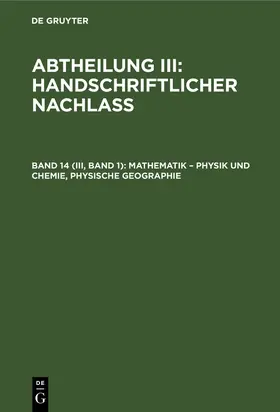 Degruyter |  Mathematik - Physik und Chemie, Physische Geographie | Buch |  Sack Fachmedien