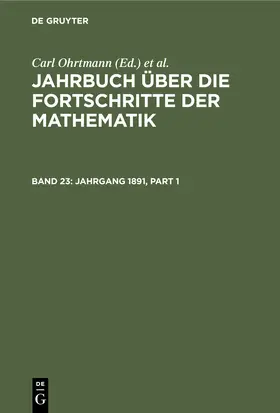 Lampe / Ohrtmann / Henoch | Jahrgang 1891 | Buch | 978-3-11-236181-8 | sack.de