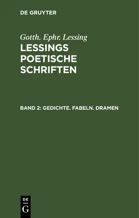 Lessing |  Gedichte. Fabeln. Dramen | eBook | Sack Fachmedien