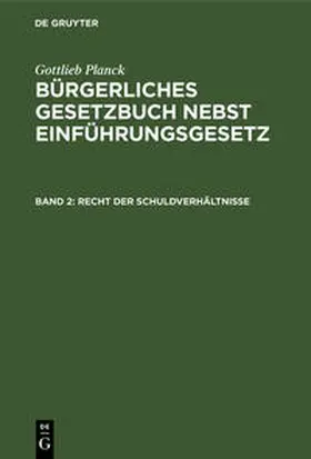 Planck |  Recht der Schuldverhältnisse | Buch |  Sack Fachmedien