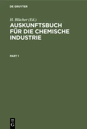 Blücher |  Auskunftsbuch für die chemische Industrie | Buch |  Sack Fachmedien