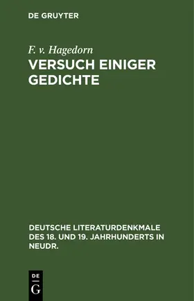 Hagedorn |  Versuch einiger Gedichte | Buch |  Sack Fachmedien