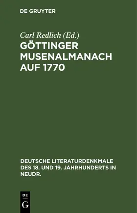 Redlich |  Göttinger Musenalmanach auf 1770 | eBook | Sack Fachmedien