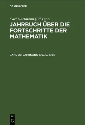 Lampe / Ohrtmann / Henoch |  Jahrgang 1893 u. 1894 | Buch |  Sack Fachmedien