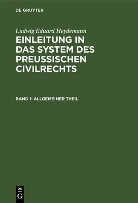 Heydemann |  Allgemeiner Theil | Buch |  Sack Fachmedien