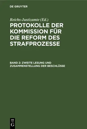 [unknown] |  Zweite Lesung und Zusammenstellung der Beschlüsse | eBook | Sack Fachmedien