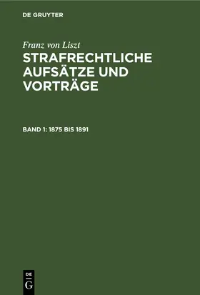 Liszt |  1875 bis 1891 | eBook | Sack Fachmedien