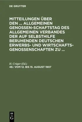 Crüger |  Leipzig, vom 12. bis 15. August 1907 | eBook | Sack Fachmedien
