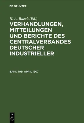 Bueck |  April 1907 | Buch |  Sack Fachmedien