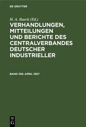 Bueck |  April 1907 | eBook | Sack Fachmedien