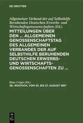 Crüger | Rostock, vom 25. bis 27. August 1897 | Buch | 978-3-11-239349-9 | sack.de