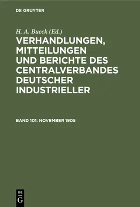 Bueck |  November 1905 | Buch |  Sack Fachmedien