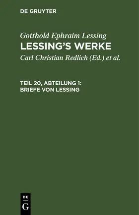 Redlich / Lessing / Pilger |  Briefe von Lessing | eBook | Sack Fachmedien