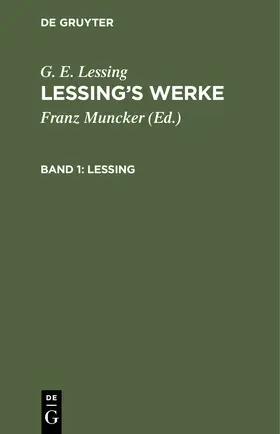 Lessing / Muncker |  Lessing | Buch |  Sack Fachmedien