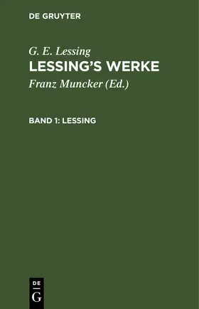 Muncker / Lessing |  Lessing | eBook | Sack Fachmedien