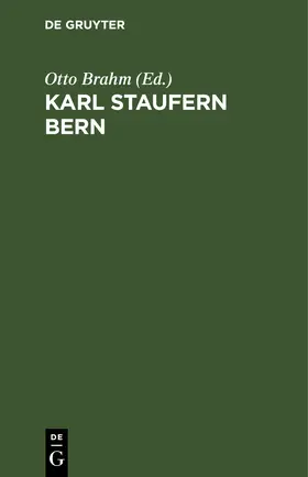 Brahm |  Karl Staufern Bern | eBook | Sack Fachmedien