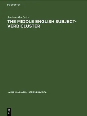 MacLeish |  The Middle English Subject-Verb Cluster | eBook | Sack Fachmedien