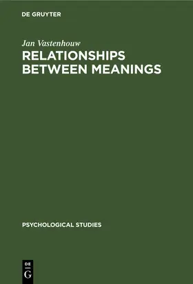 Vastenhouw |  Relationships between meanings | eBook | Sack Fachmedien