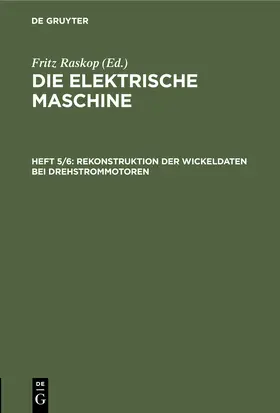 Raskop |  Rekonstruktion der Wickeldaten bei Drehstrommotoren | Buch |  Sack Fachmedien