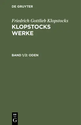 Klopstocks | Oden | Buch | 978-3-11-242503-9 | www2.sack.de