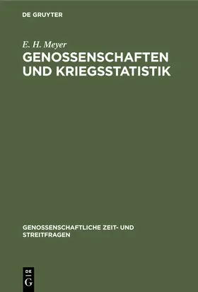 Meyer |  Genossenschaften und Kriegsstatistik | Buch |  Sack Fachmedien