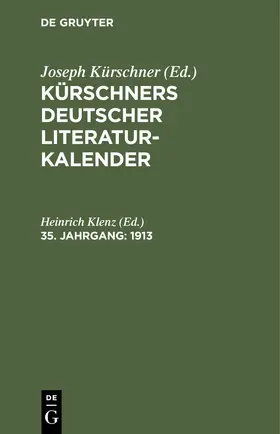 Klenz |  1913 | eBook | Sack Fachmedien