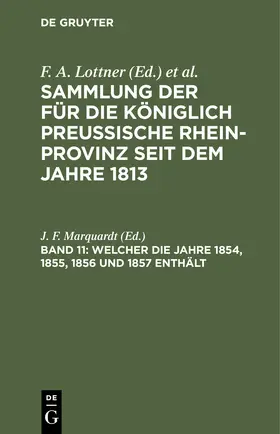 Marquardt |  Welcher die Jahre 1854, 1855, 1856 und 1857 enthält | Buch |  Sack Fachmedien