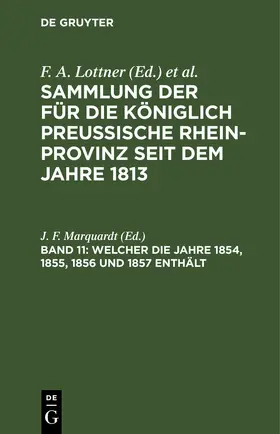 Marquardt |  Welcher die Jahre 1854, 1855, 1856 und 1857 enthält | eBook | Sack Fachmedien