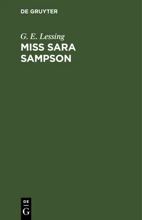 Lessing |  Miss Sara Sampson | eBook | Sack Fachmedien