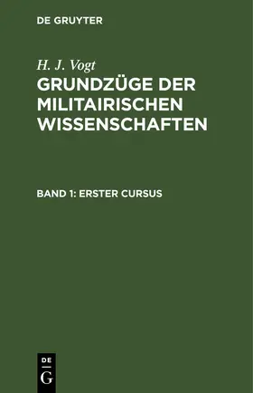 Vogt |  Erster Cursus | eBook | Sack Fachmedien