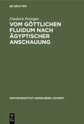 Preisigke | Vom göttlichen Fluidum nach ägyptischer Anschauung | Buch | 978-3-11-243493-2 | sack.de