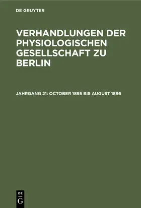 Degruyter |  October 1895 bis August 1896 | Buch |  Sack Fachmedien
