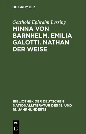 Lessing |  Minna von Barnhelm. Emilia Galotti. Nathan der Weise | eBook | Sack Fachmedien