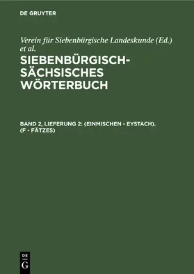 Hofstädter / Schullerus |  (einmischen - Eystach). (F - Fätzes) | Buch |  Sack Fachmedien