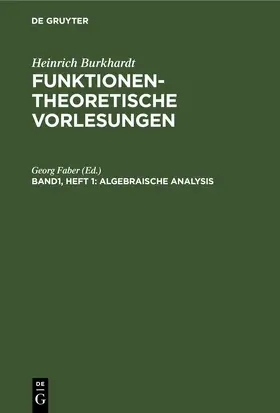 Faber |  Algebraische Analysis | eBook | Sack Fachmedien