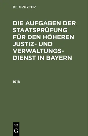 Degruyter |  1918 | Buch |  Sack Fachmedien
